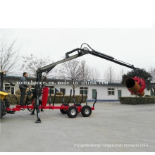 Hot Sale Zm1002 1 Ton Wood Timber Log Loading and Transporting Trailer with Crane